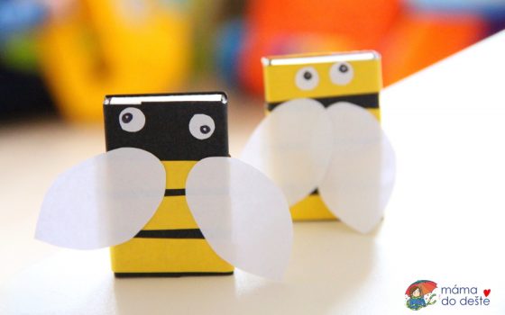 DIY ozdobné krabičky včelka z krabičky od sirek