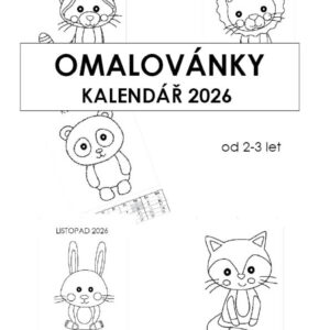 KALENDÁŘ 2026 (A4) Omalovánky od 2-3 let PDF - edice CUTE Zvířátka