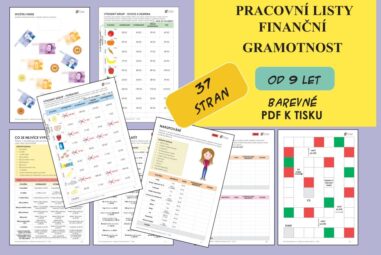 Finanční gramotnost: Pracovní listy pro děti od 9 do 12 let (barevné v PDF k vytištění)
