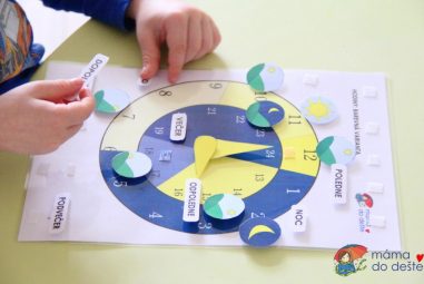 Hodiny pro děti: Části dne v PDF