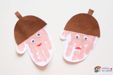 Žalud z otisku ruky: Snadné tvoření pro dvouleté děti