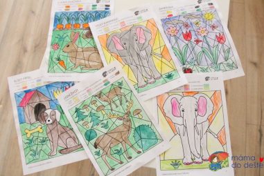 Omalovánky: Vybarvování podle čísel Zvířátka