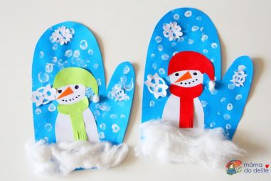 Papírová rukavice se sněhulákem: Zimní tvoření pro děti