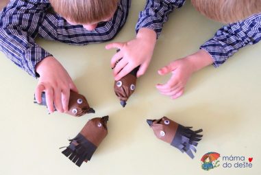 DIY ježci z ruliček od toaletního papíru