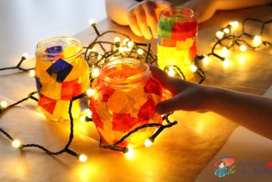 DIY lampionky ze sklenice od marmelády