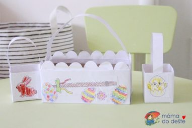 DIY velikonoční košíčky z krabiček od čaje a papírových kapesníků + omalovánky v PDF zdarma