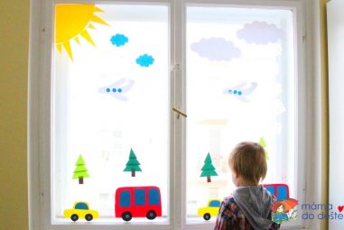 DIY Dekorace na okna do dětského pokojíčku (auta a autobusy)